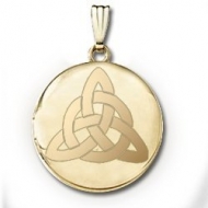 14k Yellow Gold Round  Celtic Trinity   Picture Locket