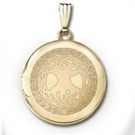 14k Yellow Gold Round  Tree of Life   Picture Locket