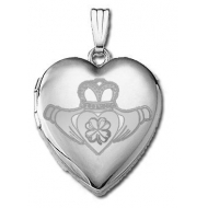 Sterling Silver   Sweetheart  Celtic Claddagh Locket