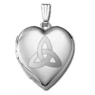 14k White Gold  Sweetheart  Celtic Knot Locket