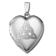 14k White Gold  Sweetheart  Celtic Trinity Locket