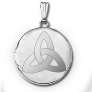 14k White Gold Round Celtic Knot Locket
