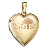 14K Yellow Gold Children s  Easter  Heart Locket