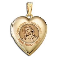 14K Yellow Gold Children s  Our Lord Jesus  Heart Locket