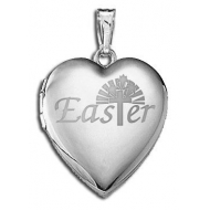 Sterling Silver Children s  Easter  Heart Locket