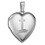 Sterling Silver Children s  Easter Eggs   Cross  Heart Locket