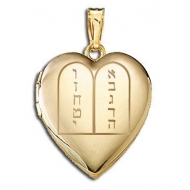14K Yellow Gold   Ten Commandments  Sweetheart Locket