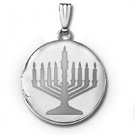 Sterling Silver Round  Ten Commandments   Picture Locket