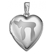 14k White Gold  Chai  Sweetheart Locket