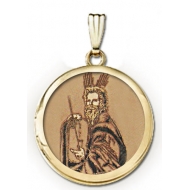 14k Yellow Gold Round   Moses   Picture Locket