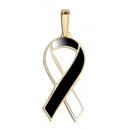 Awareness Ribbon Black and White Color Charm