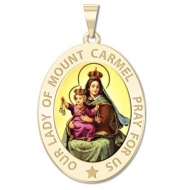 Our Lady of Mount Carmel Medal  OVAL  Color EXCLUSIVE 