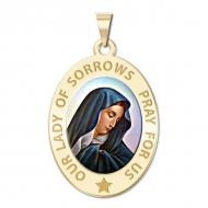 Our Lady of Sorrows Medal  OVAL  Color EXCLUSIVE 