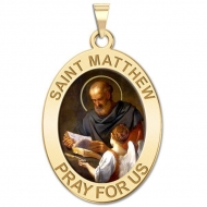 Saint Matthew OVAL Medal   Color EXCLUSIVE 