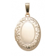 Solid 14k Yellow Gold Oval Picture Locket