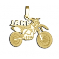 Custom Motorcross Bike Charm or  Pendant w  Name   Number