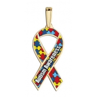 Autism Awareness Ribbon Rainbow Color Charm