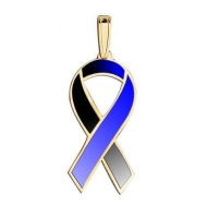 Awareness Ribbon Black and Blue Color Charm