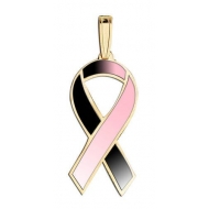 Awareness Ribbon Black and Pink Color Charm