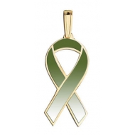 Awareness Ribbon Olive Green Color Charm
