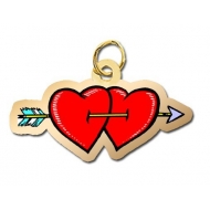 Double Heart and Arrow Charm