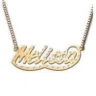  Script  Style Horizontal Name Plate with Stars