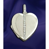 18K White Gold Diamond set Heart Shaped Locket