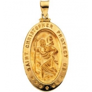 14K Gold Saint Christopher Medal  H 