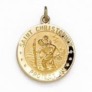 14K Gold Saint Christopher Medal  H 