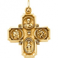 14K Gold Four Way Medal  H 