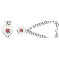 Sterling Silver Woman Medical Charm Bracelet