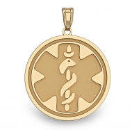 14K Gold Round Medical Pendant