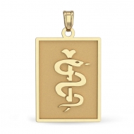 14K Gold Rectangle Medical Pendant