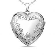 Sterling Silver Heart Four Photo Locket
