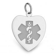 Sterling Silver Heart Medical ID Heart