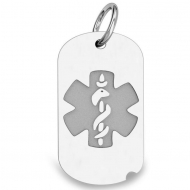 Sterling Silver Dog Tag ID Charm or Pendant