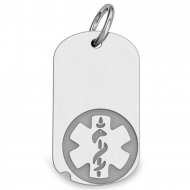 Sterling Silver Dog Tag ID Charm or Pendant