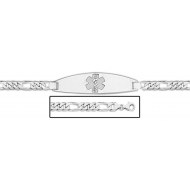Sterling Silver Medical ID Bracelet w  Figaro Chain