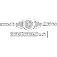 Sterling Silver Medical ID Bracelet w  Curb Chain