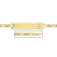 14K Gold Medical ID Bracelet w  Figaro Chain