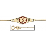 14K Gold Medical ID Anklet With Enamel