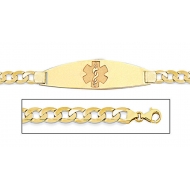 14K Gold Medical ID Bracelet w  Curb Chain