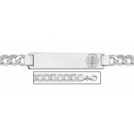 14K White Gold Medical ID Bracelet w  Curb Chain
