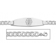 14K White Gold Medical ID Bracelet w  Curb Chain