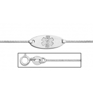 14K White Gold Medical ID Anklet