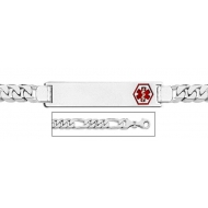 14K Gold Medical ID Bracelet w  Figaro Chain with Enamel