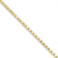 14k Polished Double Sided Heart Anklet