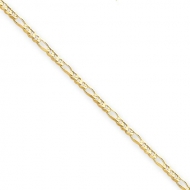 14k 3mm Concave Figaro Link Chain
