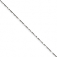 14k White Gold 1 65mm Solid Diamond cut Cable Chain