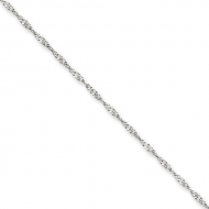 14k White Gold 1 4mm Solid Polished Singapore Chain
